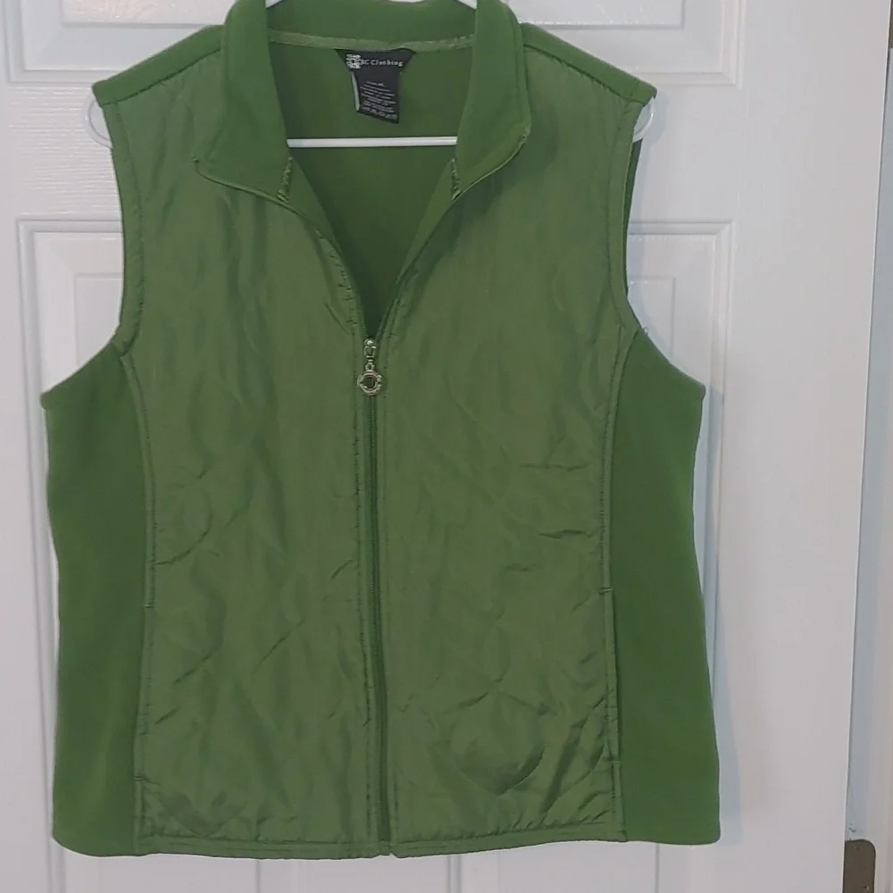 Green Quilted & Fleece Lined Vest Women's XL - Picture 3 of 5